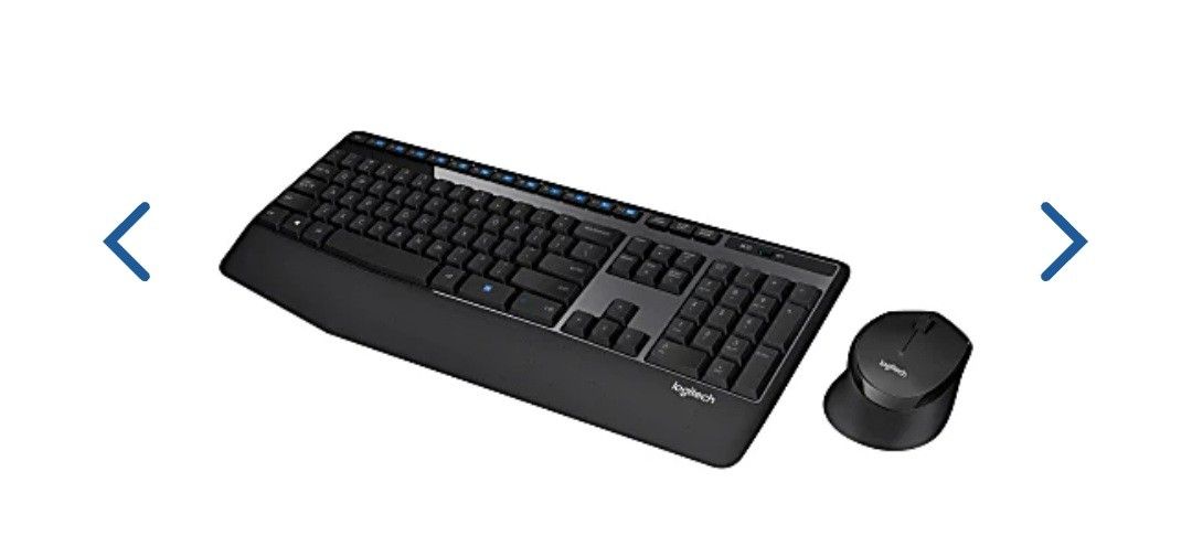 Logitech® MK345 Wireless Straight Full Size Keyboard & Right-Handed Optical Mouse, Black
