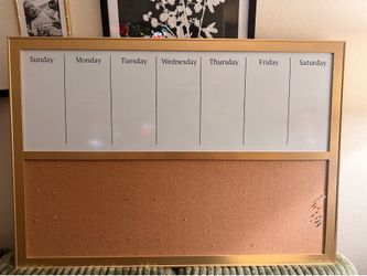 Half white board and half cork board