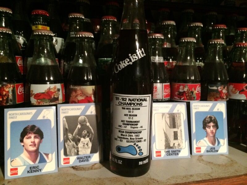 '81-'82 National Champions- North Carolina Tar Heels Coke bottle, full and mint.