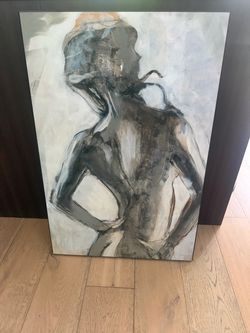 Large Abstract Figurative Woman Canvas Wall Art