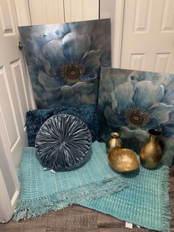 Teal & Gold Decor set