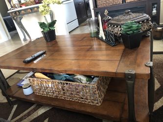 Rustic wooden coffee table 50”x30”x18”