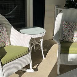 Wicker, Rocking Chairs And Table Patio Set