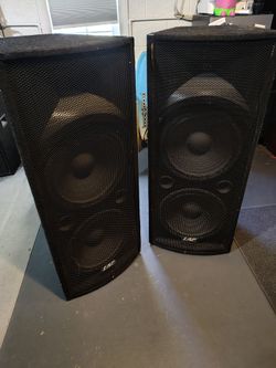 EAP PA Speakers Pair Black with hug amp and mixer