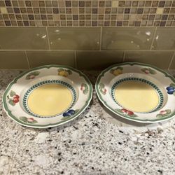 Villeroy & Boch French Garden Rim Soup Bowls – Set of 2 (Like New)