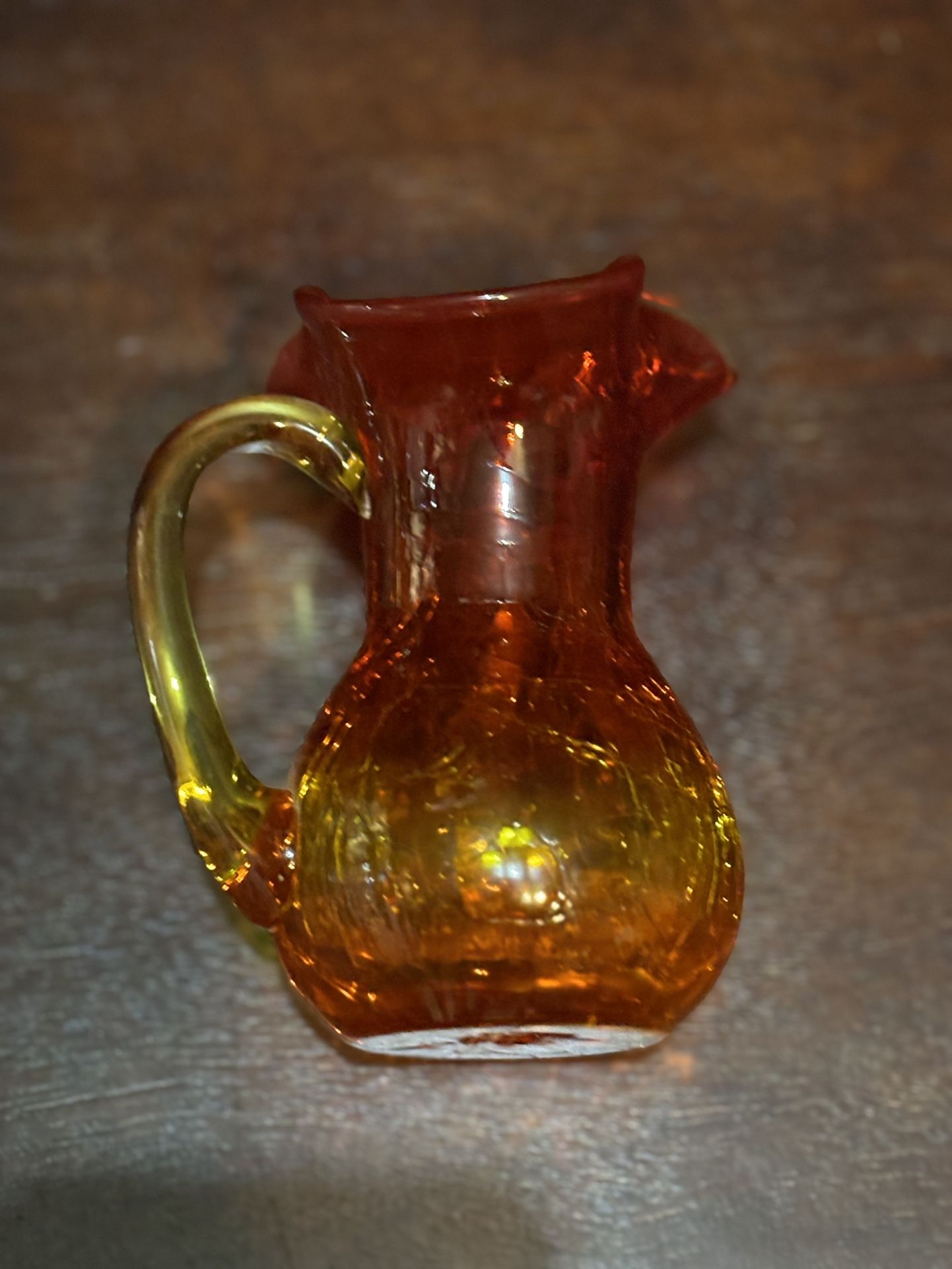 Crackle Glass Pitcher/vase