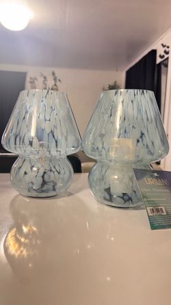 Glass mushroom table light