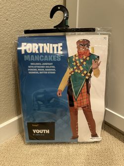 Fortnite Mancakes Costume Kids Youth, Size 12-14