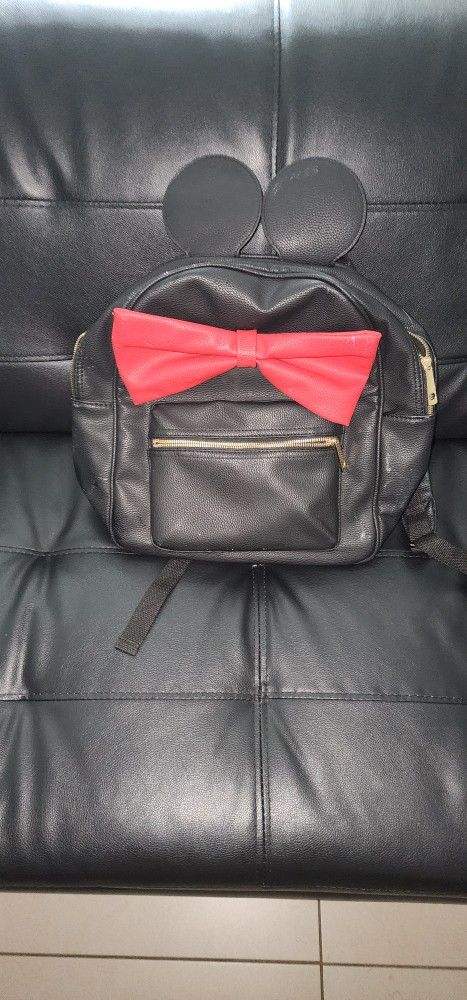 Backpack With Ears & Red Bow