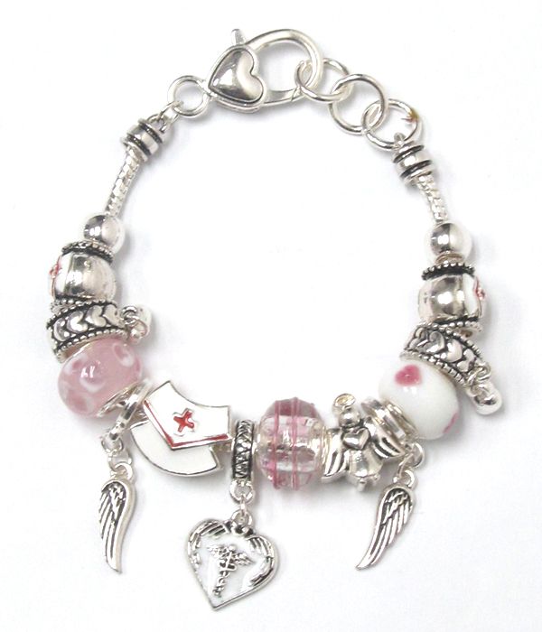 *NEW ARRIVAL* NURSE Theme Charm Bracelet Euro Style *See My Other 600 Items*