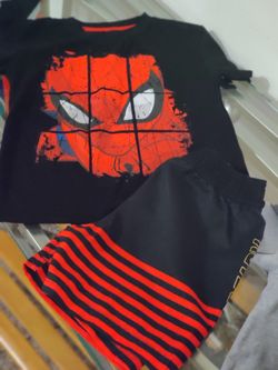 3t Spiderman t-shirt and shorts