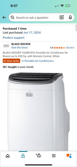 BLACK+DECKER 10,000 BTU Portable Air Conditioner