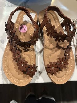 Girls Floral Sandals Size 5.5 and 3