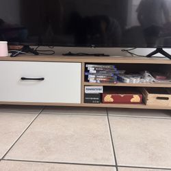 Tv Stand 55-inch Tv With 2 Shelf And Drawer 