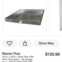 Master Flow Drain Pan With PVC Connector