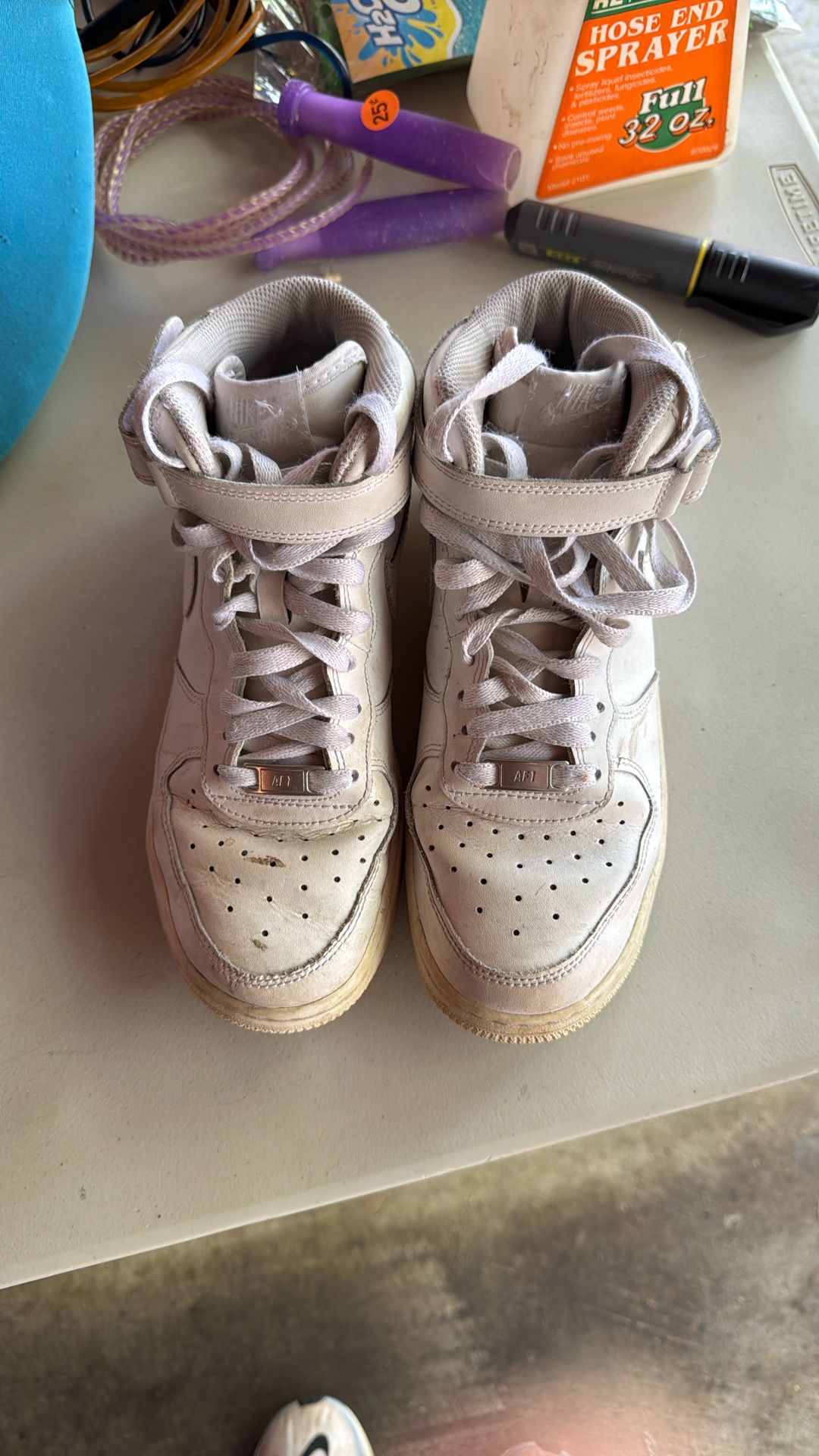 Nike Air Force 1 Mid GS Triple White - Size 6.5Y