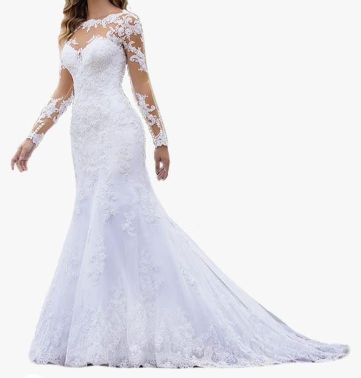 Women’s white wedding dress