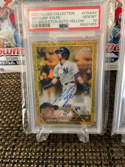 Sapphire, Orange  Rc /75 2023  Anthony Volpe Gold Etch Auto /75