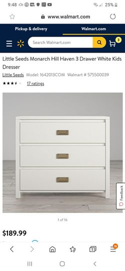 New in box 3 drawer dresser assembled