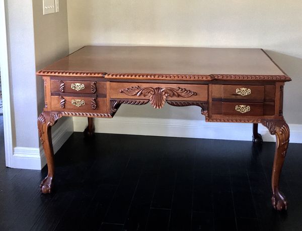 Antique Solid Mahogany Chippendale Partners Desk For In Simi Antique Solid Mahogany Chippendale Partners Desk