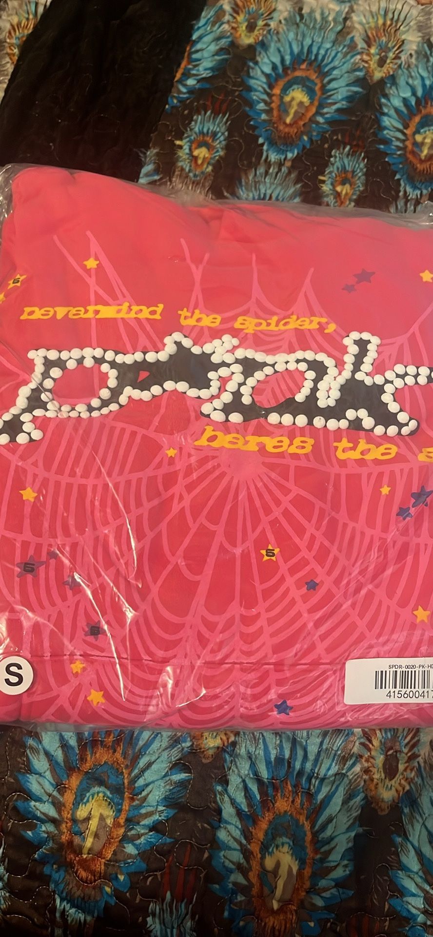 Pink spider hoodie size S men’s