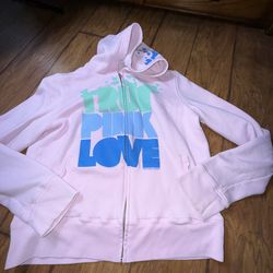 Vintage Victoria's Secret Pink "True Pink Love" full-zip hoodie is a collectible Y2K 2006 item featuring dog graphics Large on tag  Smoke free home