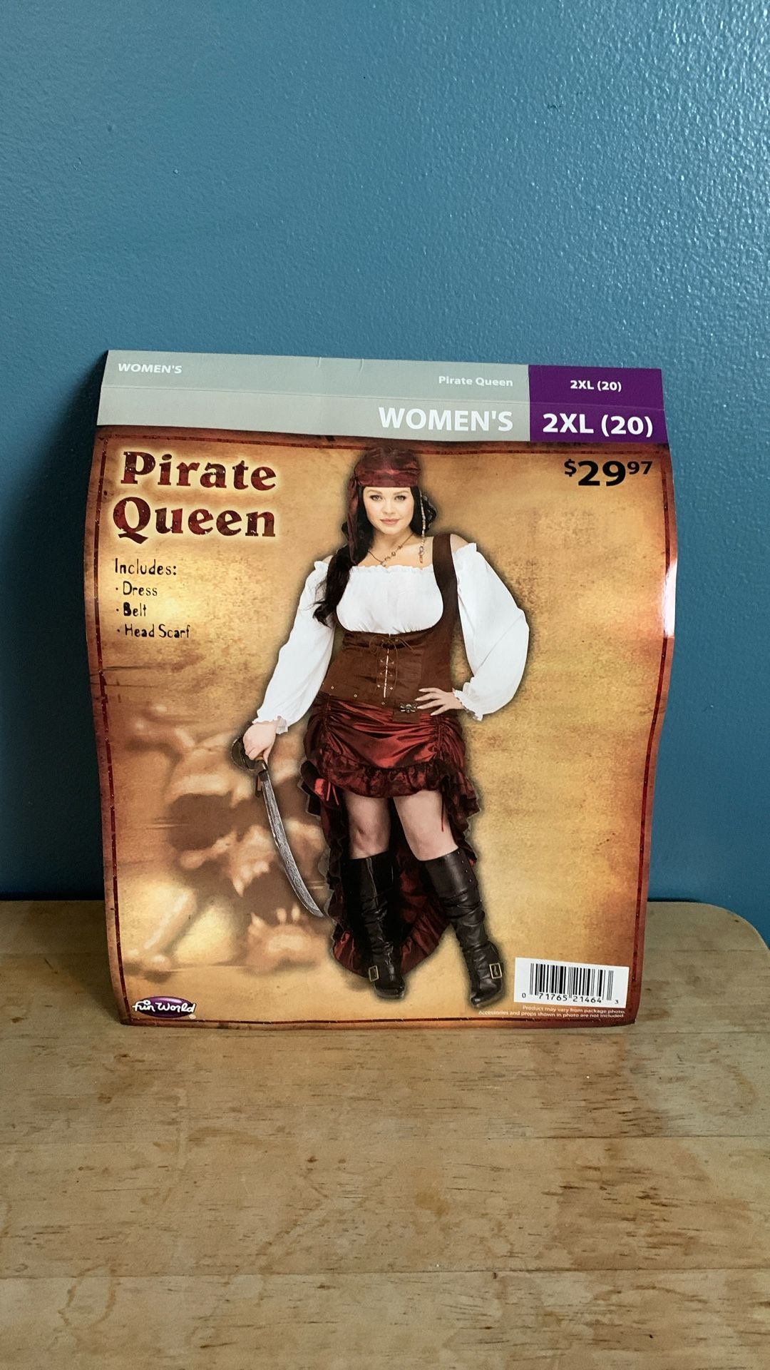 HALLOWEEN PIRATE ADULT SIZE XL 16-18 AND 2XL COSTUME