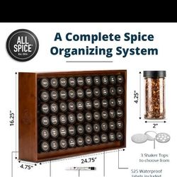 All Spice Brand 60 Jar Spice Bottle Display - Excellent Condition
