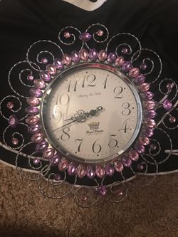 Purple with pink Clock