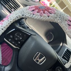 Crochet Steering Wheel Cover And Seatbelt Cover