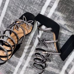 Black Glitter High Heals