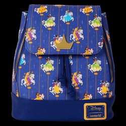 Disney Princess Carousel All-Over Print Drawstring Mini Backpack NWT