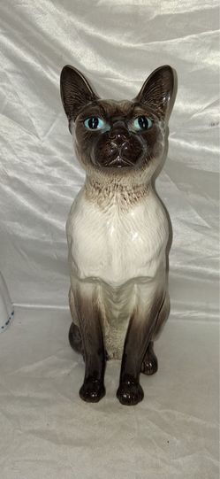 Vintage Beswick England Porcelain Siamese Cat Model 2139 Large Fireside Statue