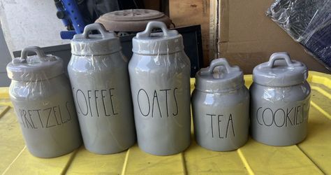 Rae Dunn Grey Canister Set 5 Canisters