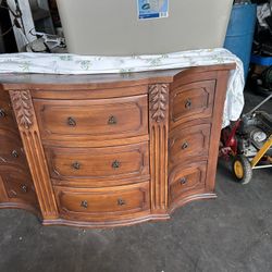 Beautiful Original Antique Maple Solid Wood  9 Drawer Dresser 