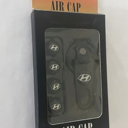 4 ~ Hyundai Black Air Valve Caps 