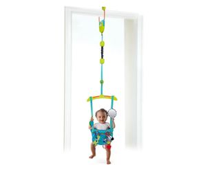 Bright Starts Bounce 'n Spring Deluxe Door Jumper for Baby with Adjustable Strap, 6 Months and Up, Max Weight 26 lbs