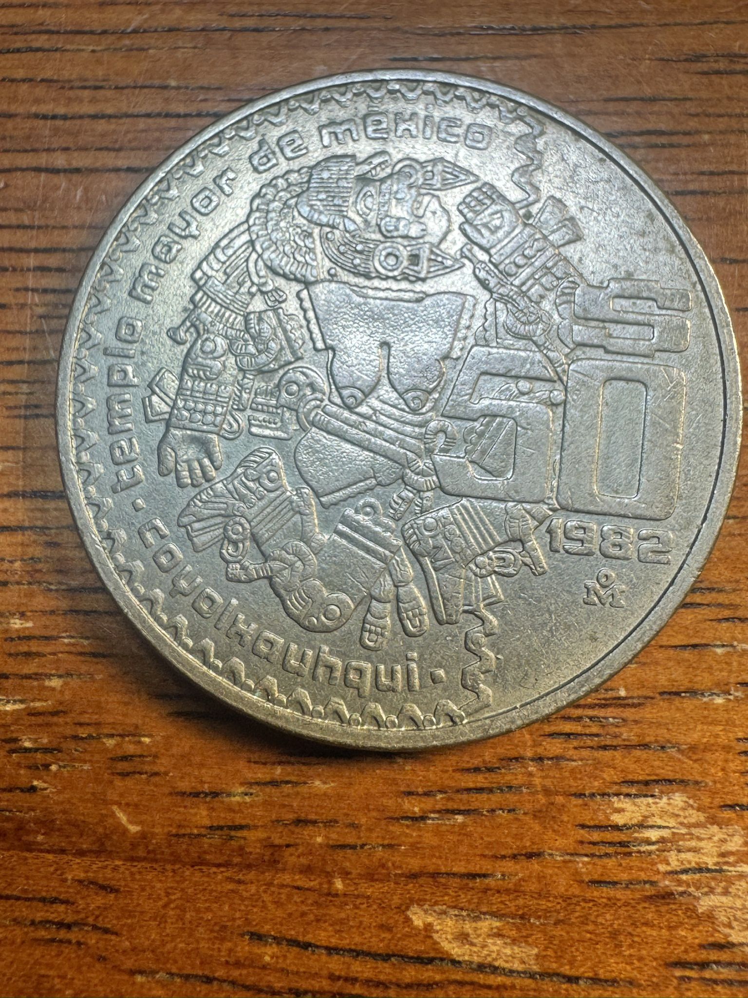 1982 Mexico $50 Pesos 1st Serie Coyolxauhqui Coins 