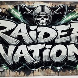 Las Vegas Raiders Metal License Plate
