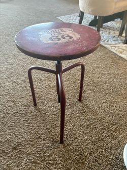 Vintage metal stool Route 66