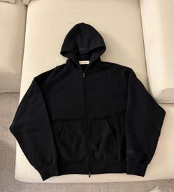Fear of God ESSENTIALS Vintage Black Classic Zip Up Hoodie