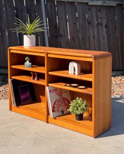 Postmodern Vintage Waterfall Record Cabinet TV Stand Media Console