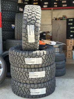 Brand new LT35x12.50R17 Toyo Open Country R/T Trail tires available with installation we finance