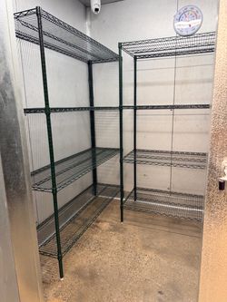 Green Epoxy Wire Shelving Units for Restaurant Walk in NSF Approved