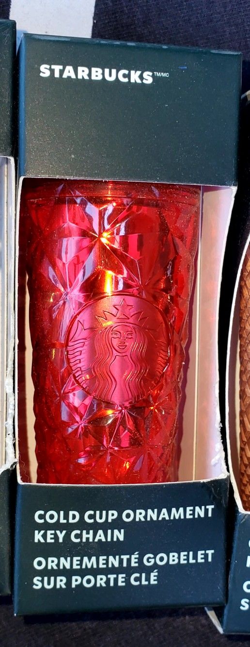 STARBUCKS  2023  RED COLD CUP ORNAMENT KEY CHAIN