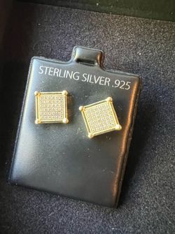 Moissanite gold over Silver earrings