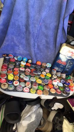 Collectible assorted soda and beer bottle caps