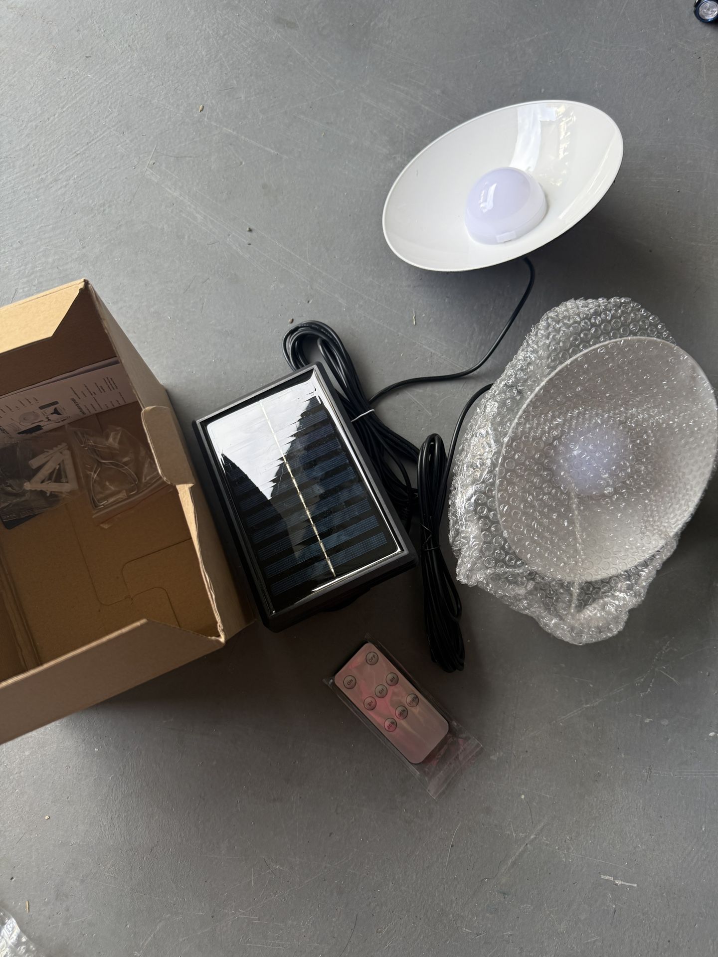 Solar Pendant Lights, Solar Powered Shed Light Outdoor Indoor Gazebo Light with Remote, Waterproof
