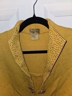 Midnight Velvet Embellished Knit Cardigan Size 10