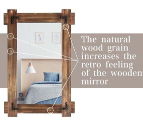 Rustic Wood Frame Wall Mirror